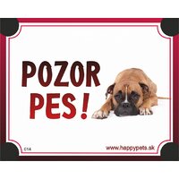 Tabuľka Pozor Pes - boxer